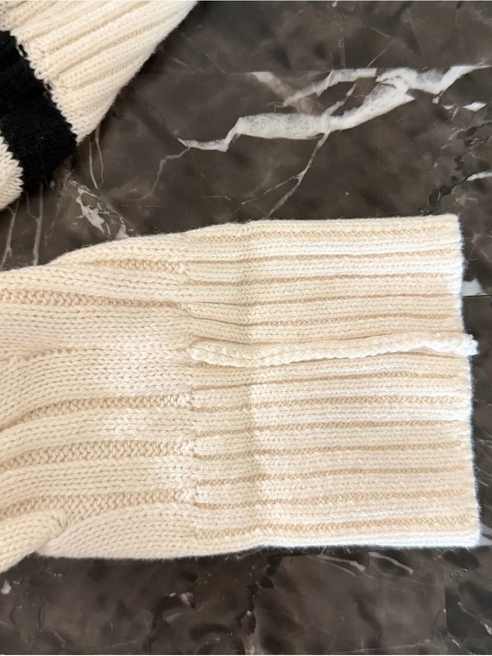 Talbots Crew Neck Breton Stripe Cable Knit Sweater